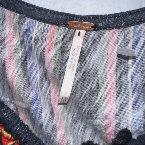 Free People Aruba Crochet Multicolor Striped Crop Top - Picture 5 of 6